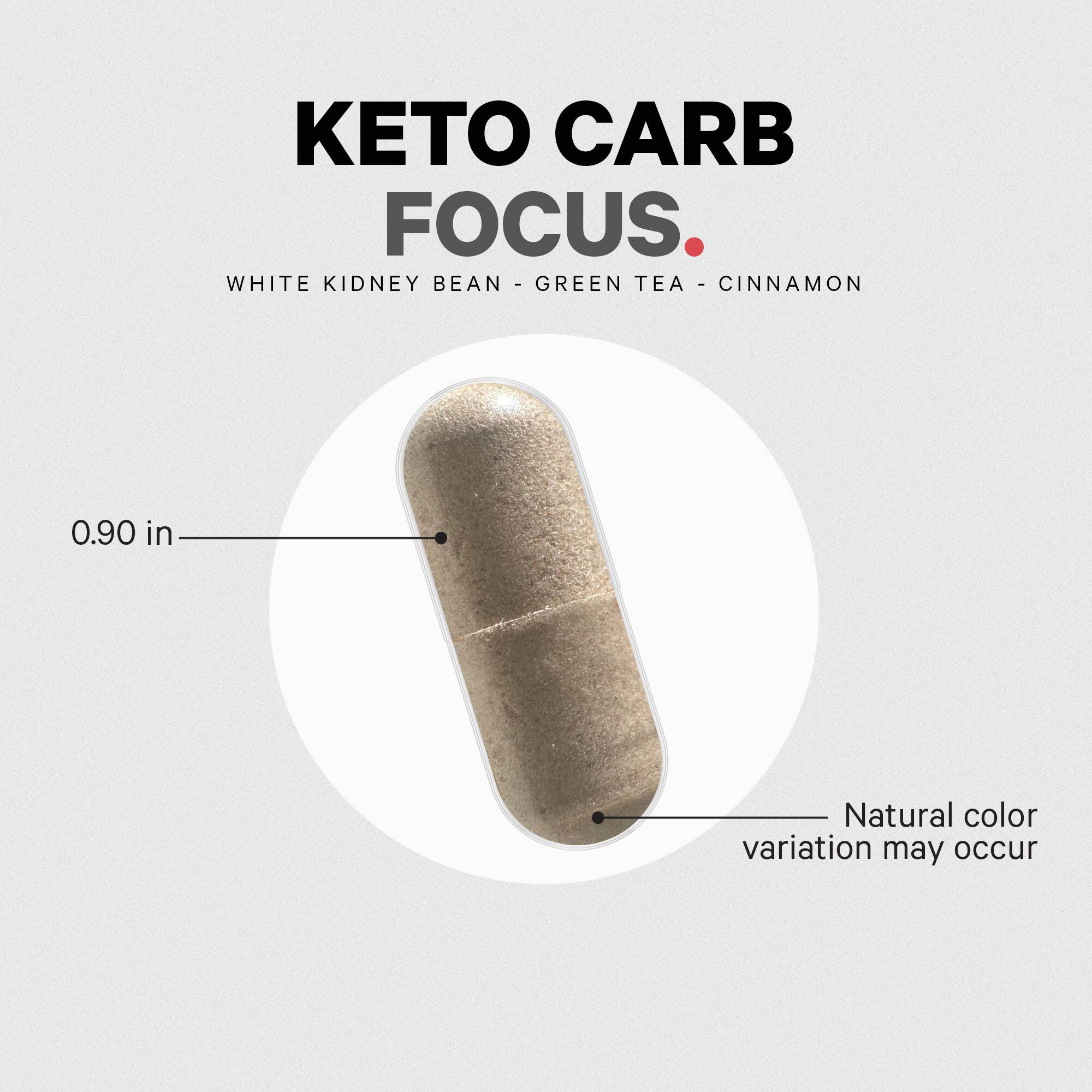 Keto Carb Focus Vegan Carb Blocker White Kidney - Green Tea - Cinnamon - 180 Caupsules (90 Servings)